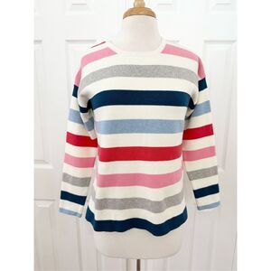 Joules Womens Multicolor Striped Uma Milano Stitch Pullover Sweater Size 6 NWT